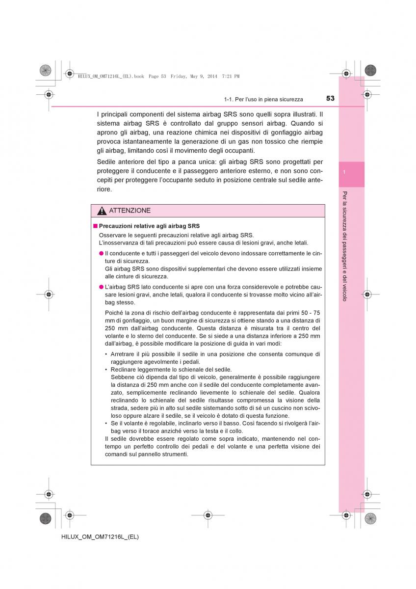 Toyota Hilux VII 7 manuale del proprietario / page 53