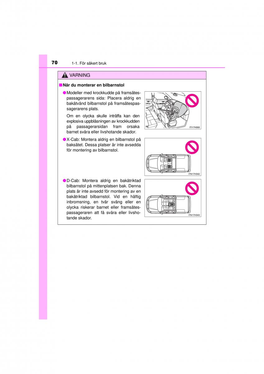 Toyota Hilux VII 7 instruktionsbok / page 70