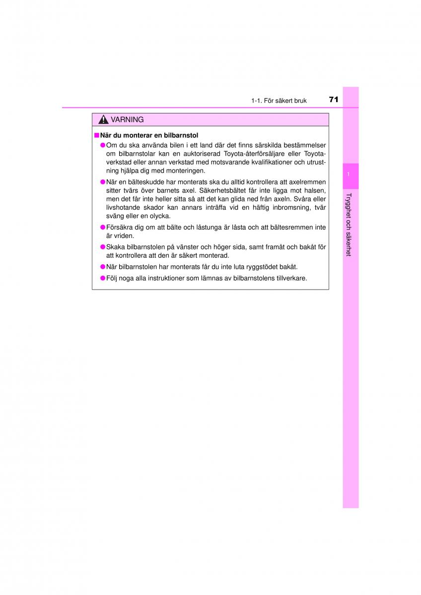 Toyota Hilux VII 7 instruktionsbok / page 71