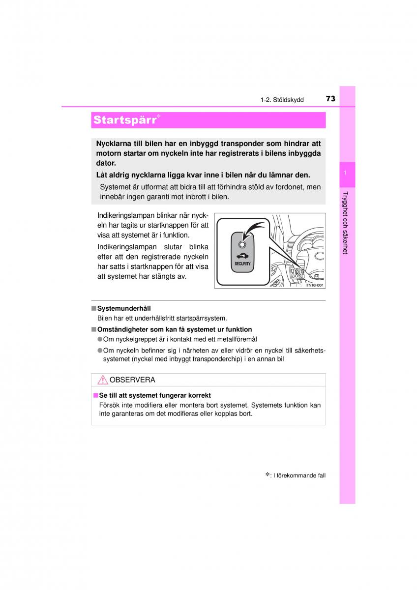 Toyota Hilux VII 7 instruktionsbok / page 73