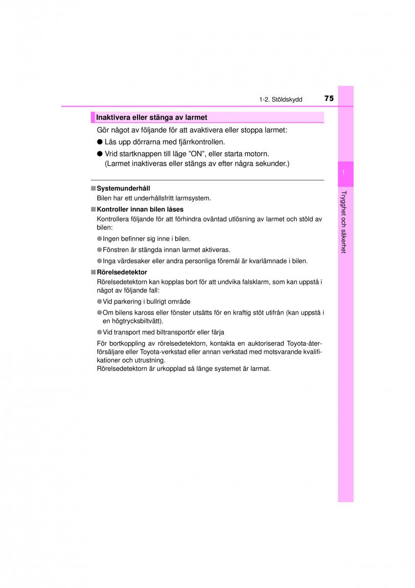 Toyota Hilux VII 7 instruktionsbok / page 75