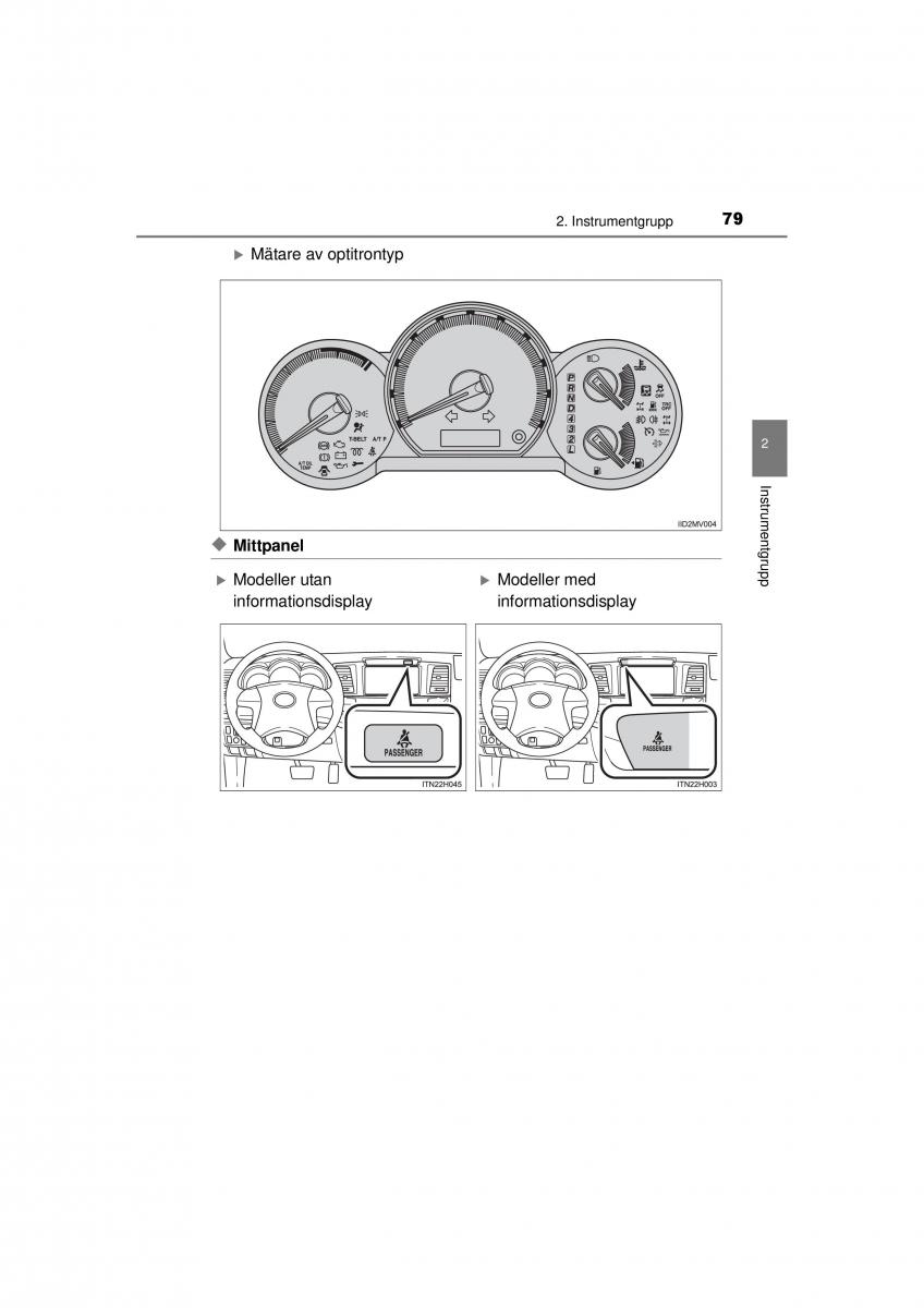 Toyota Hilux VII 7 instruktionsbok / page 79