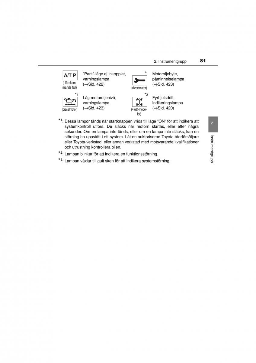 Toyota Hilux VII 7 instruktionsbok / page 81