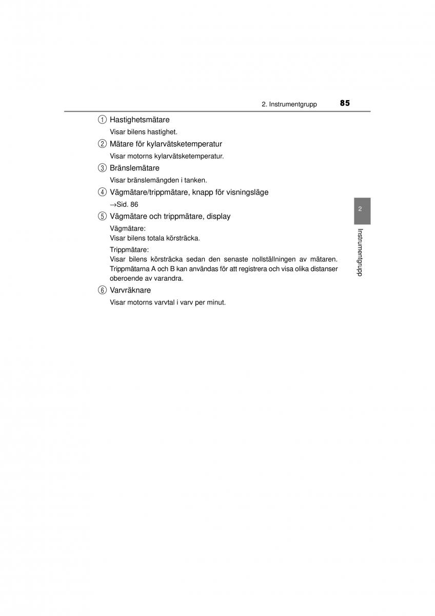 Toyota Hilux VII 7 instruktionsbok / page 85