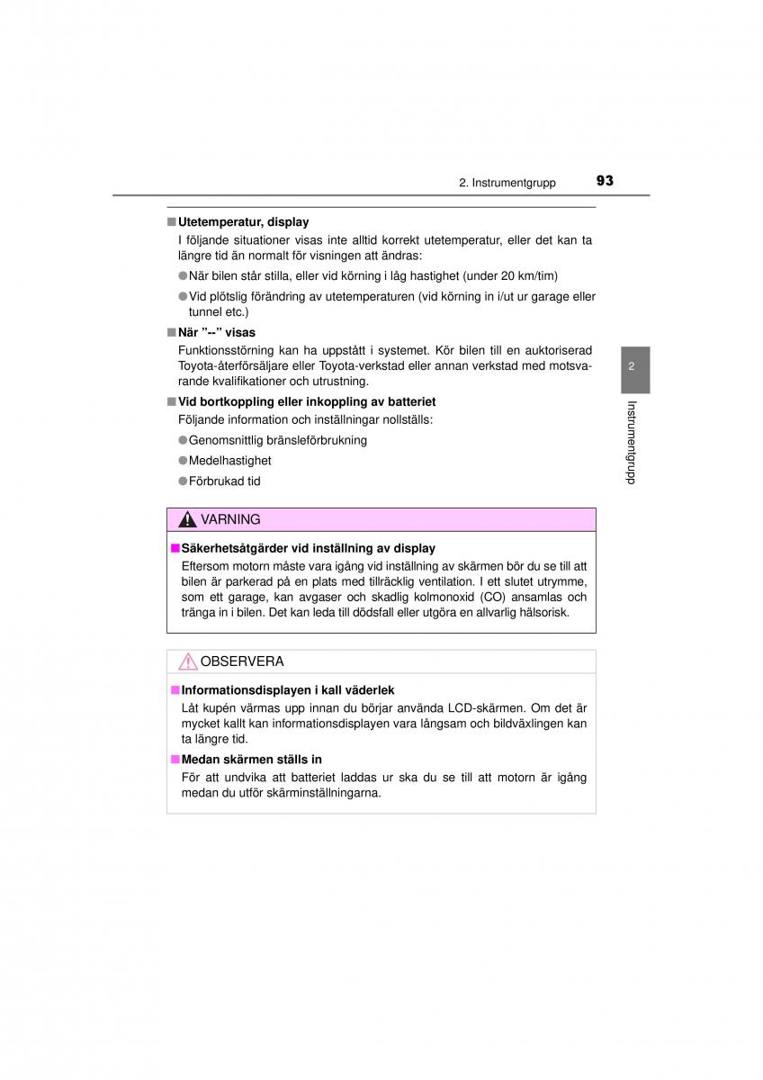 Toyota Hilux VII 7 instruktionsbok / page 93