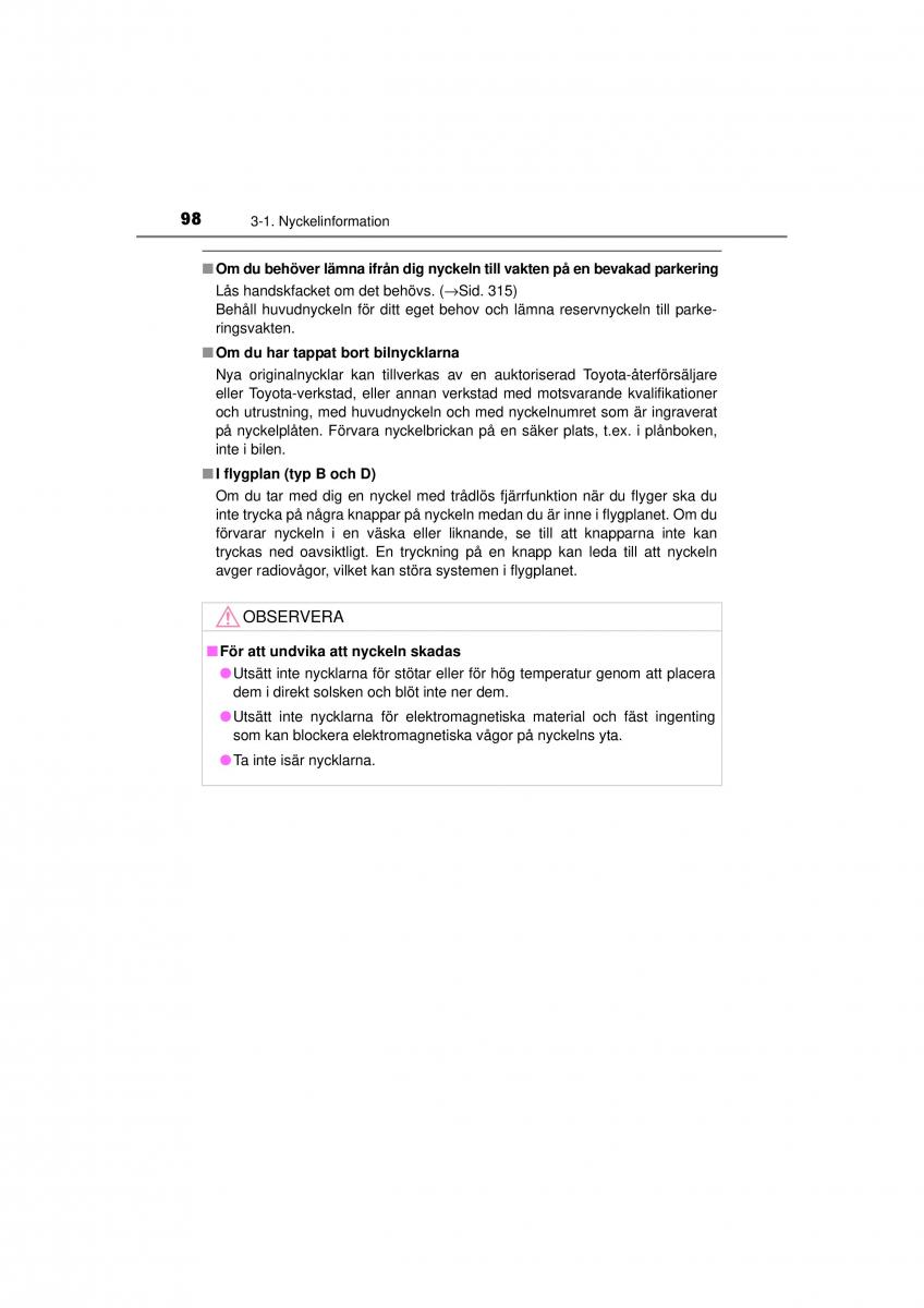 Toyota Hilux VII 7 instruktionsbok / page 98