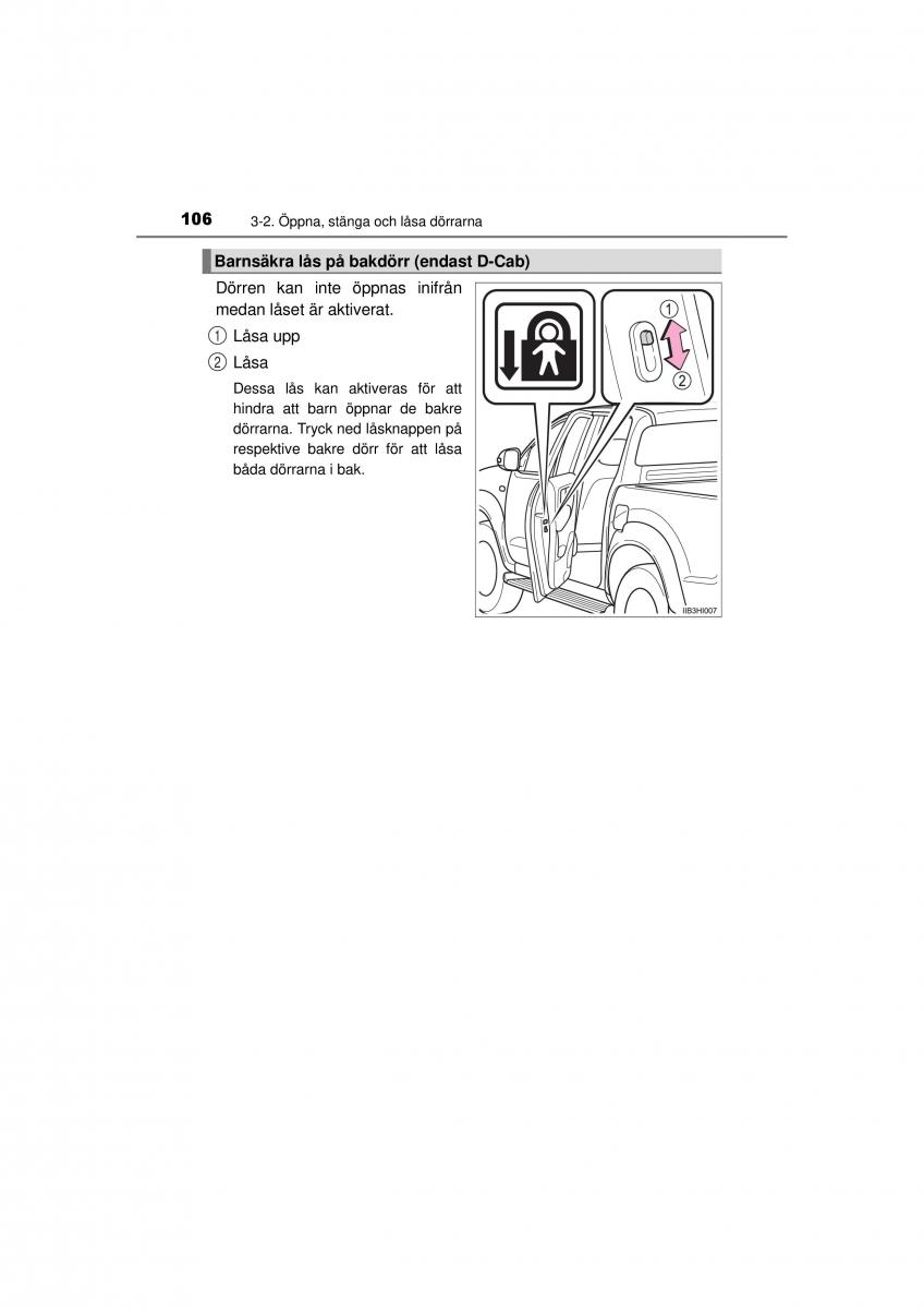 Toyota Hilux VII 7 instruktionsbok / page 106