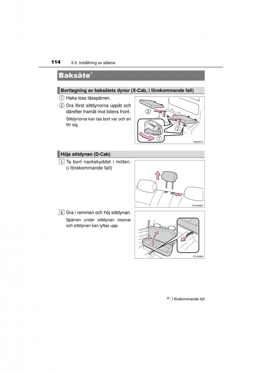 Toyota Hilux VII 7 instruktionsbok / page 114