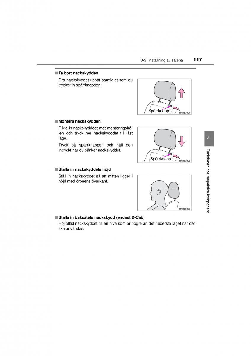 Toyota Hilux VII 7 instruktionsbok / page 117