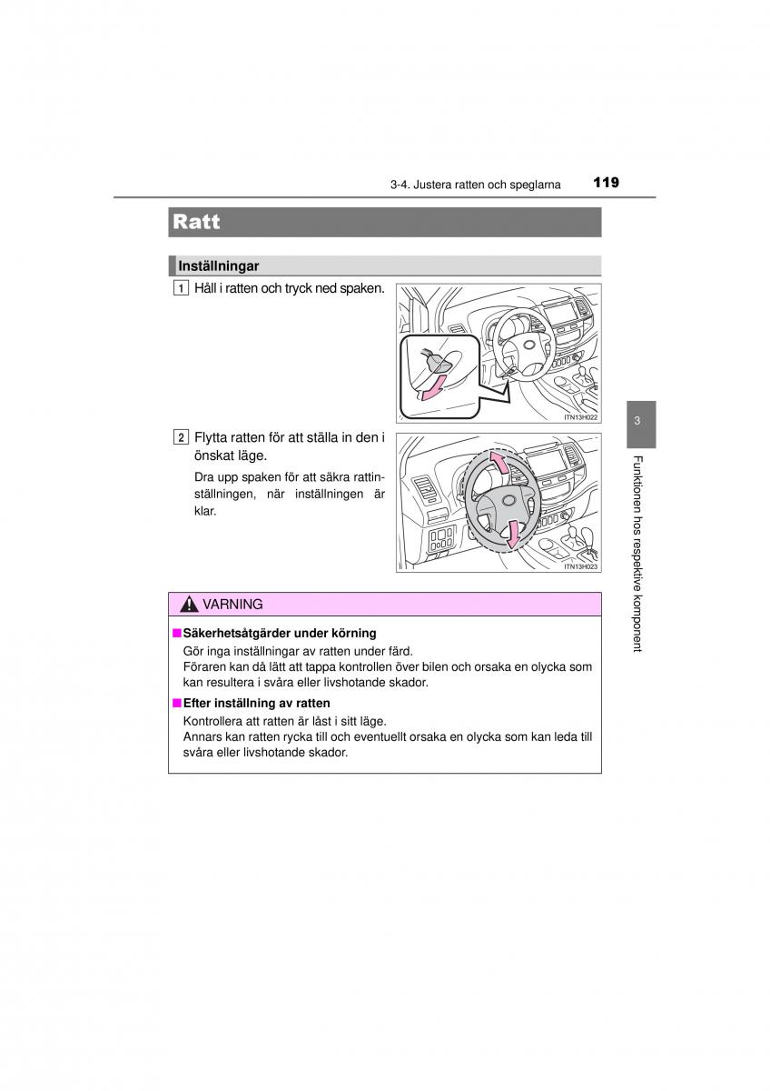 Toyota Hilux VII 7 instruktionsbok / page 119