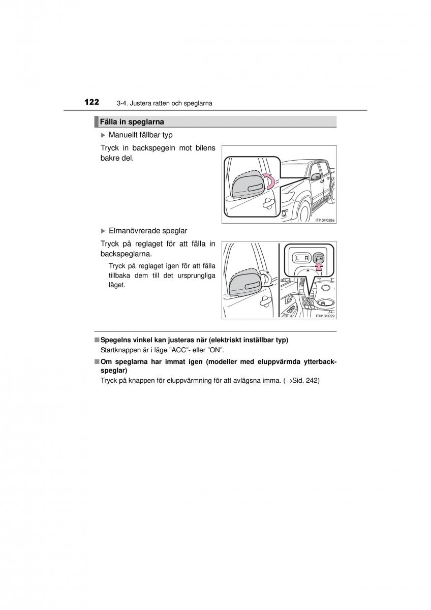 Toyota Hilux VII 7 instruktionsbok / page 122