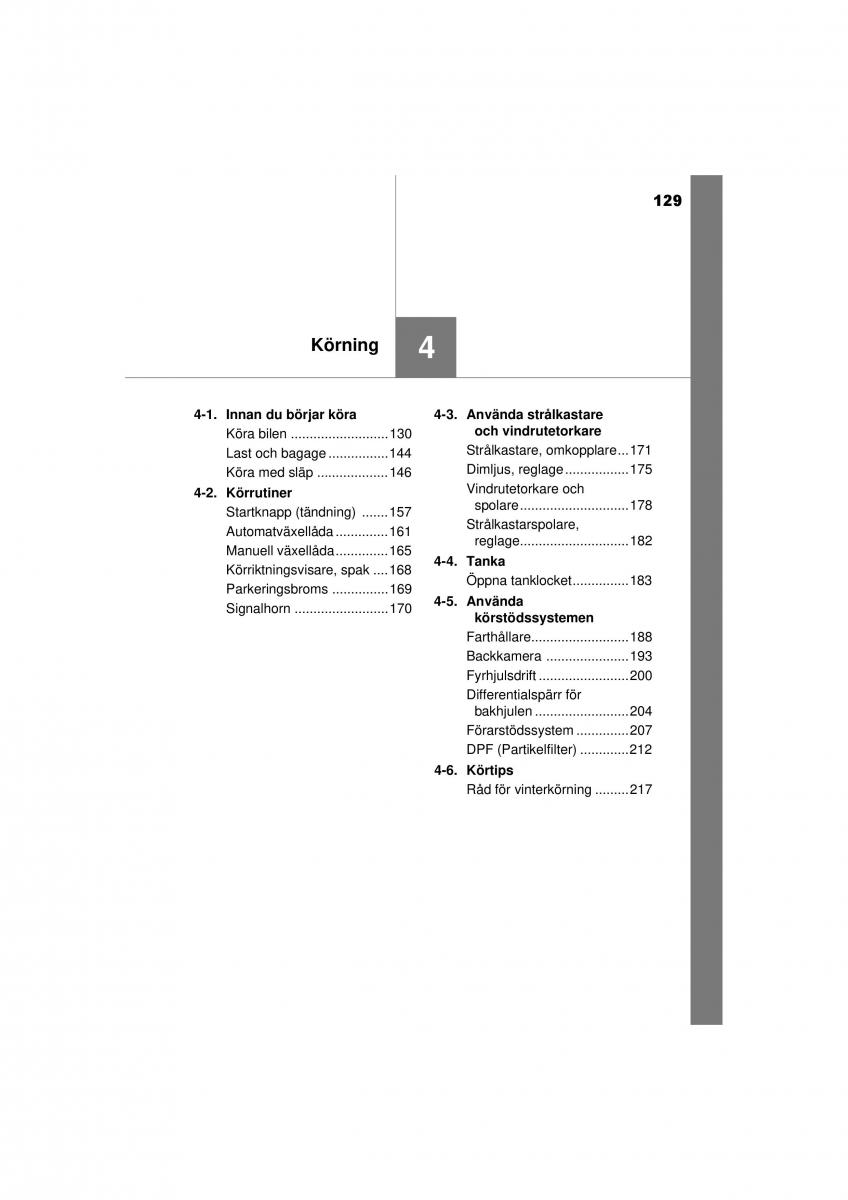 Toyota Hilux VII 7 instruktionsbok / page 129