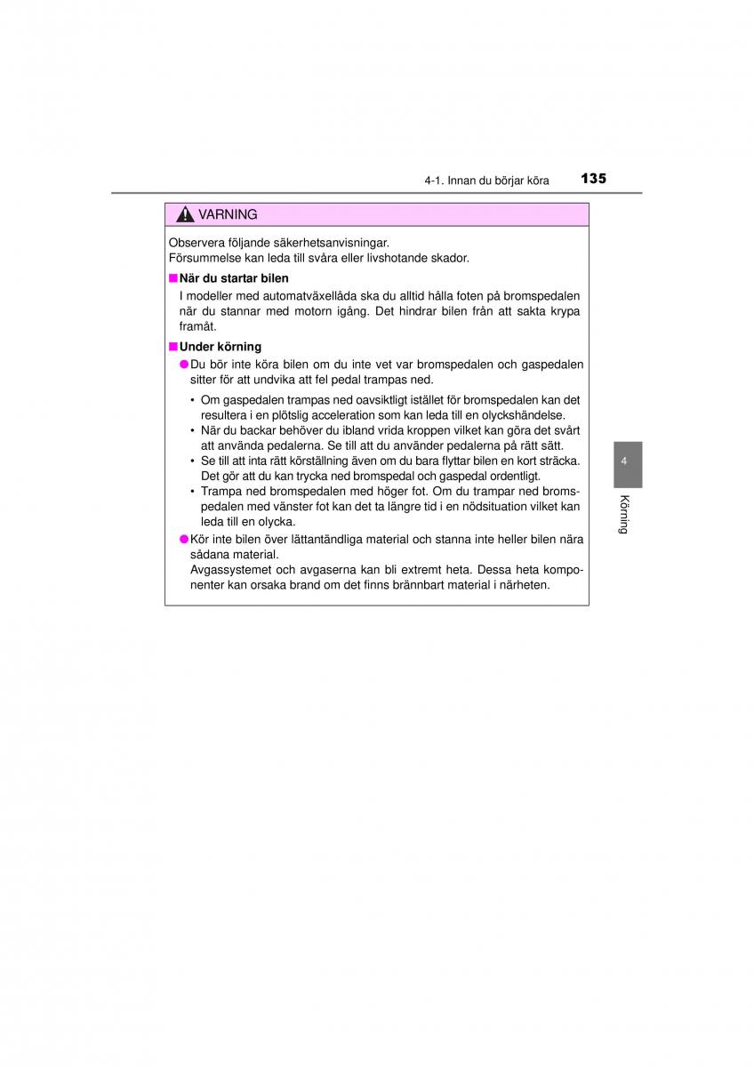 Toyota Hilux VII 7 instruktionsbok / page 135