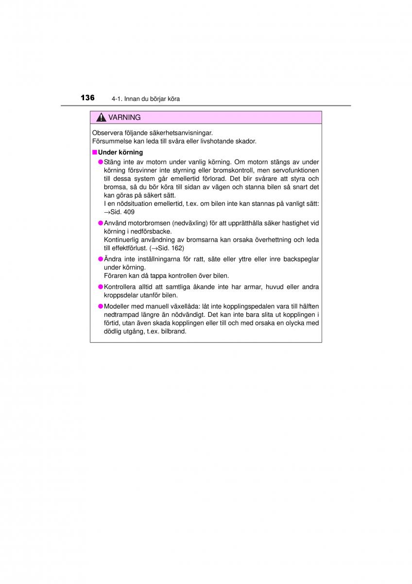 Toyota Hilux VII 7 instruktionsbok / page 136