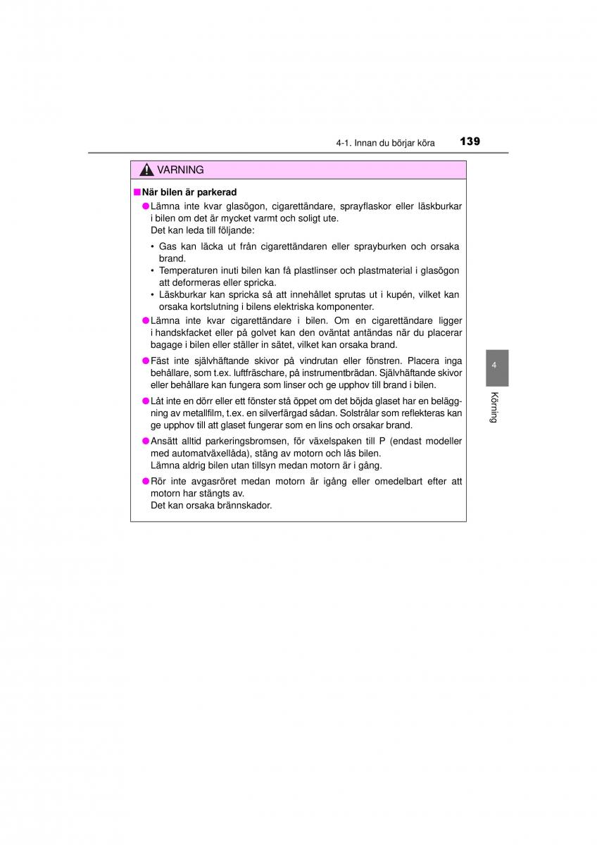 Toyota Hilux VII 7 instruktionsbok / page 139