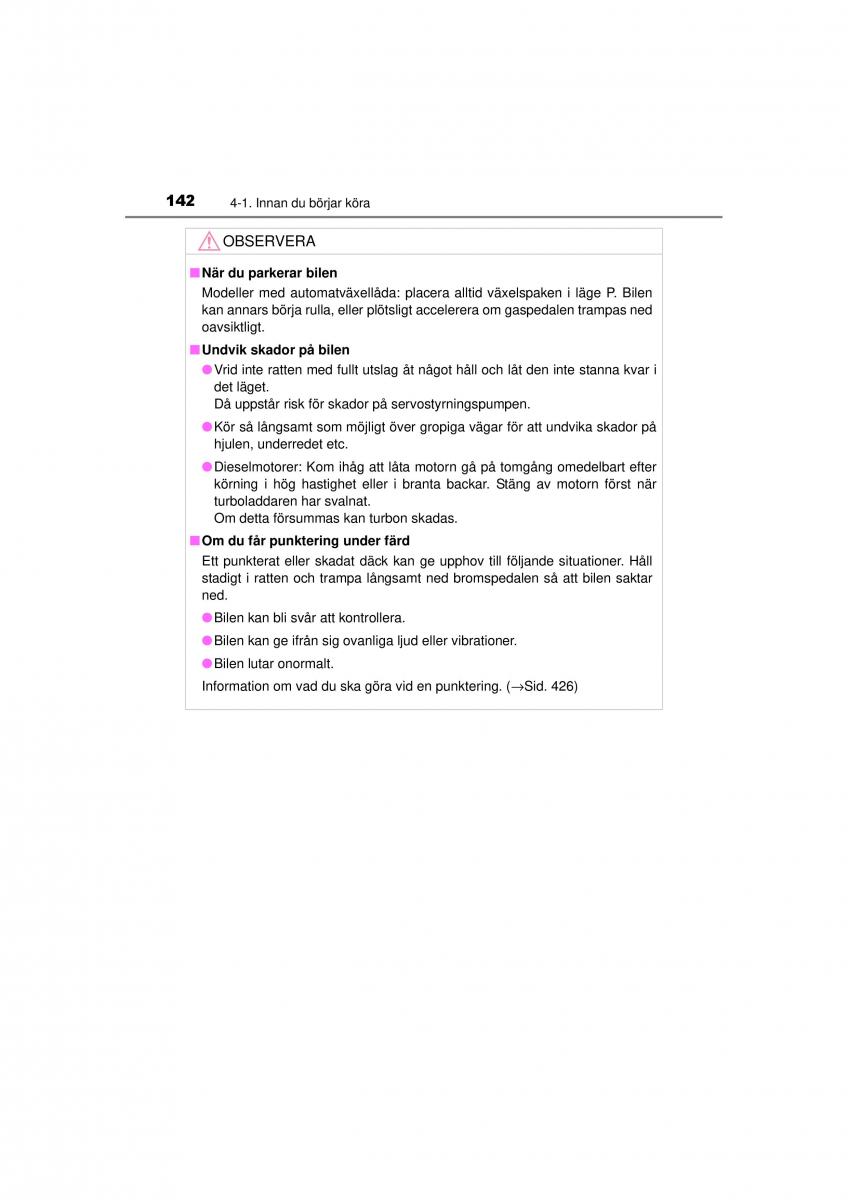 Toyota Hilux VII 7 instruktionsbok / page 142