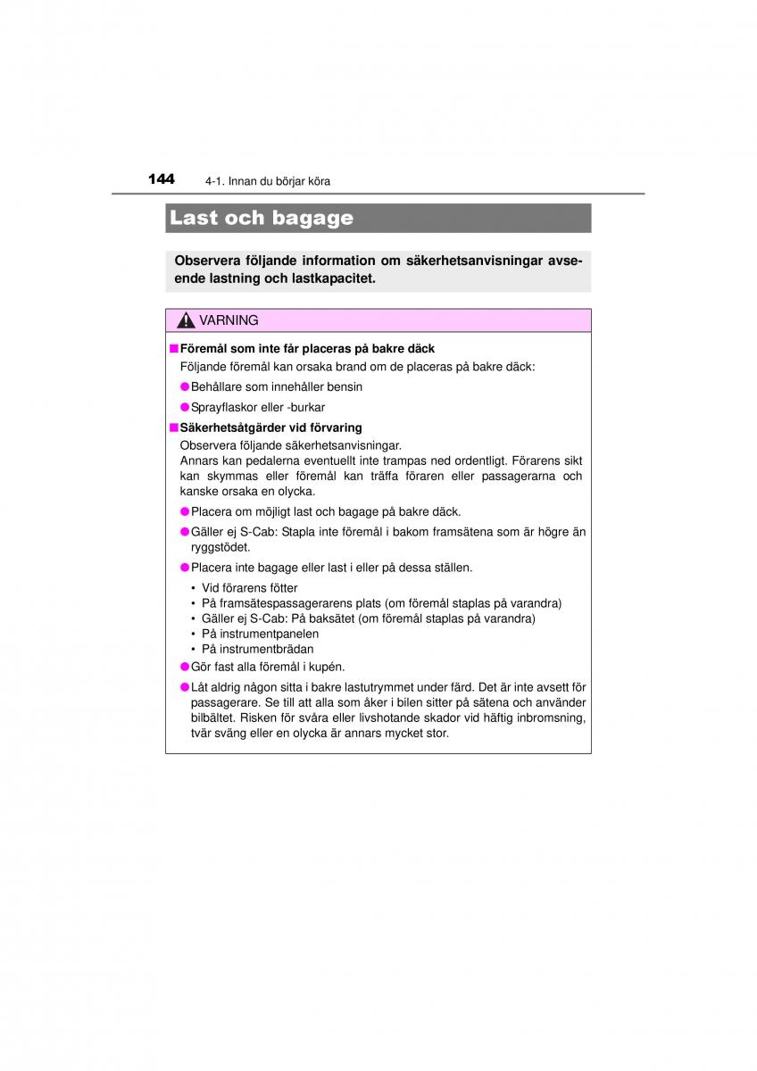 Toyota Hilux VII 7 instruktionsbok / page 144