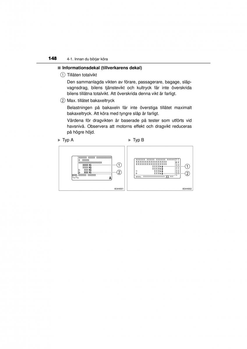 Toyota Hilux VII 7 instruktionsbok / page 148