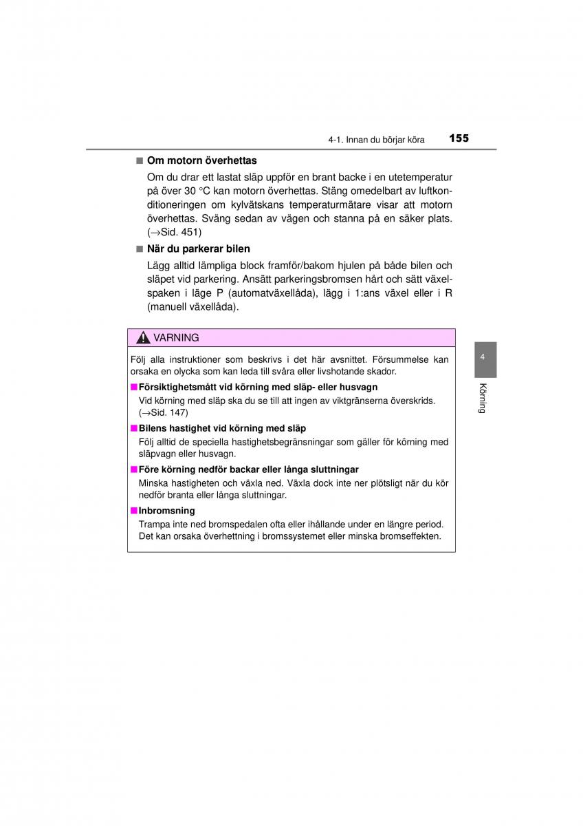 Toyota Hilux VII 7 instruktionsbok / page 155