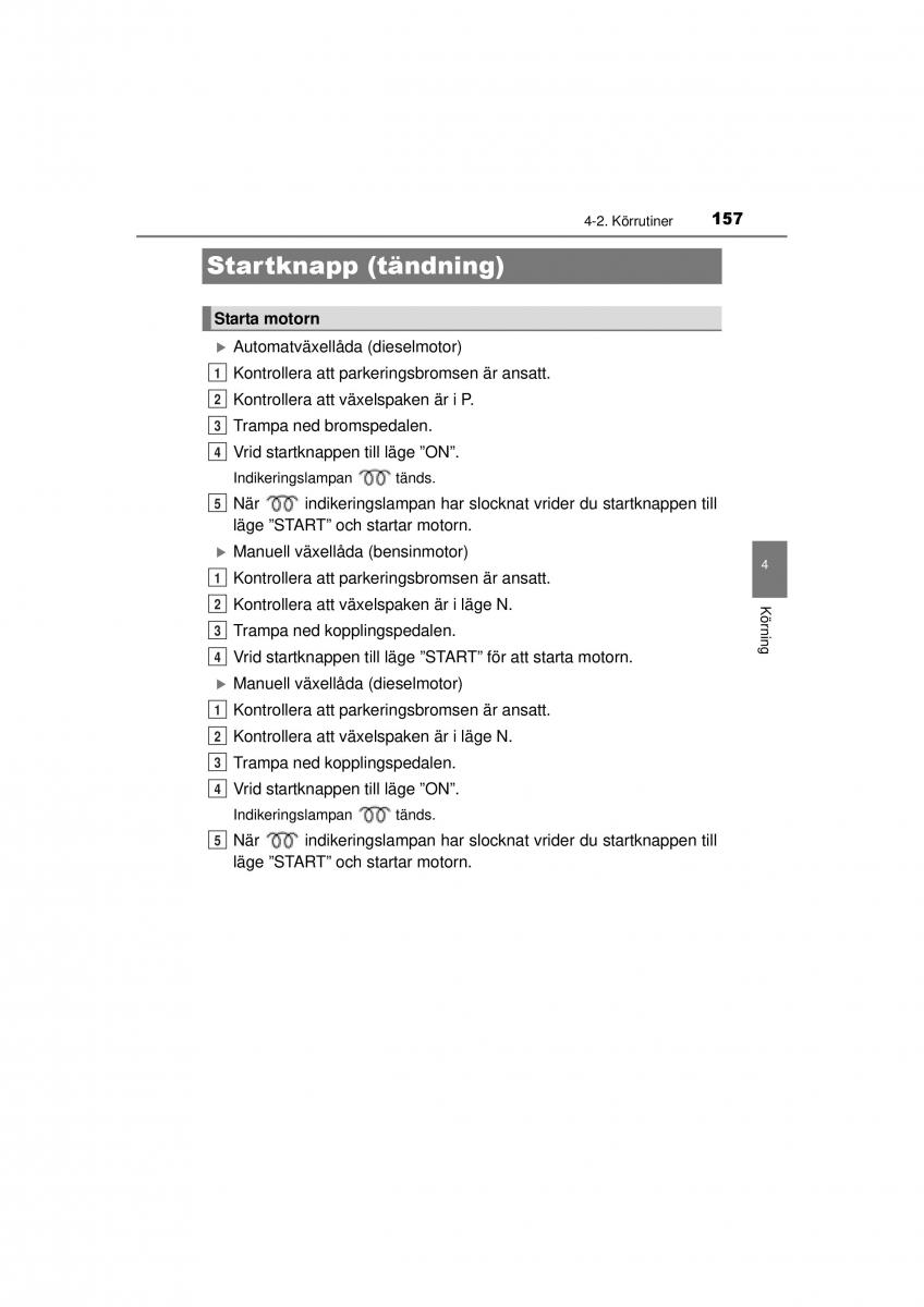 Toyota Hilux VII 7 instruktionsbok / page 157