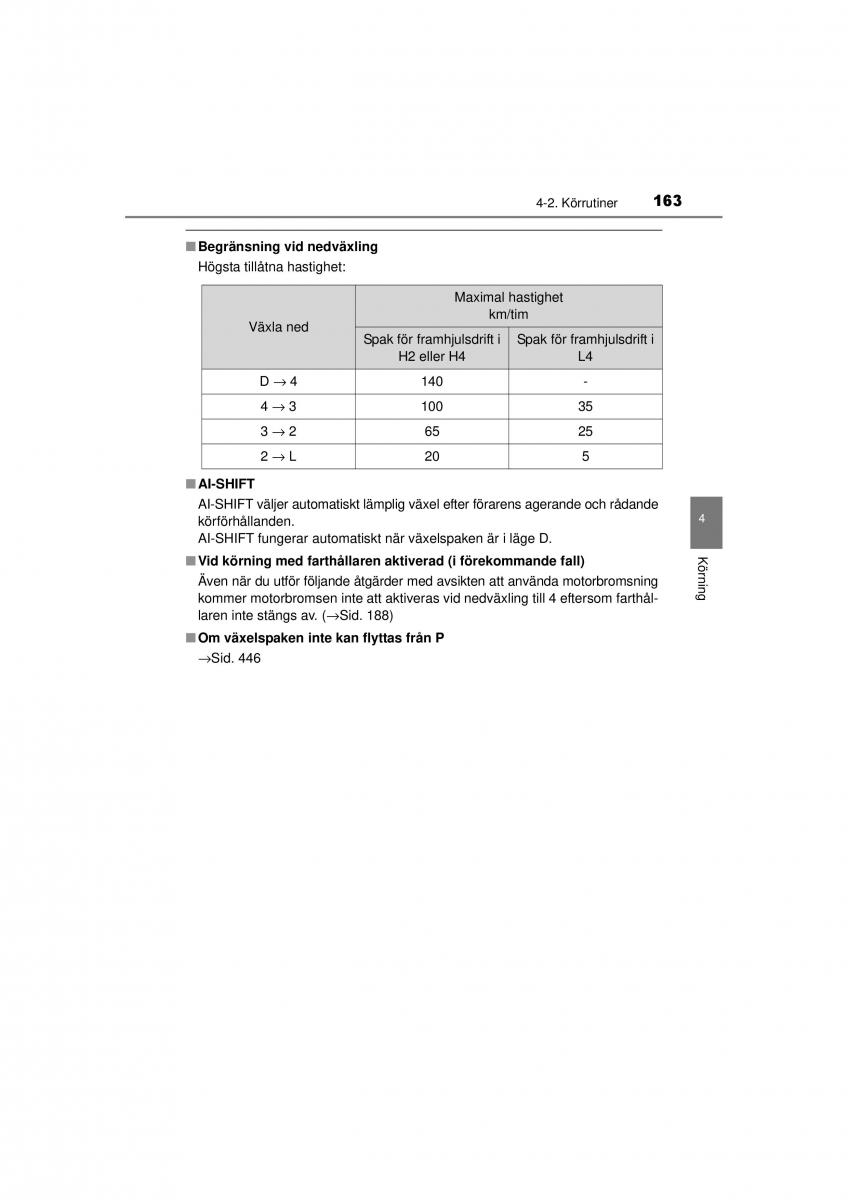 Toyota Hilux VII 7 instruktionsbok / page 163