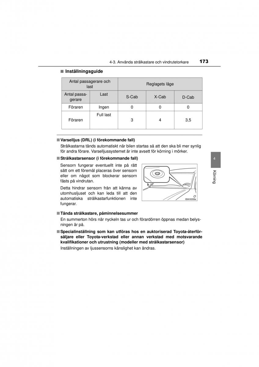 Toyota Hilux VII 7 instruktionsbok / page 173