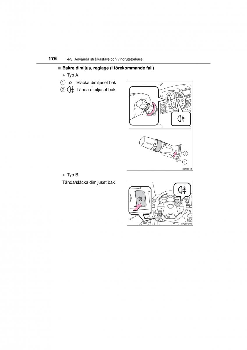 Toyota Hilux VII 7 instruktionsbok / page 176