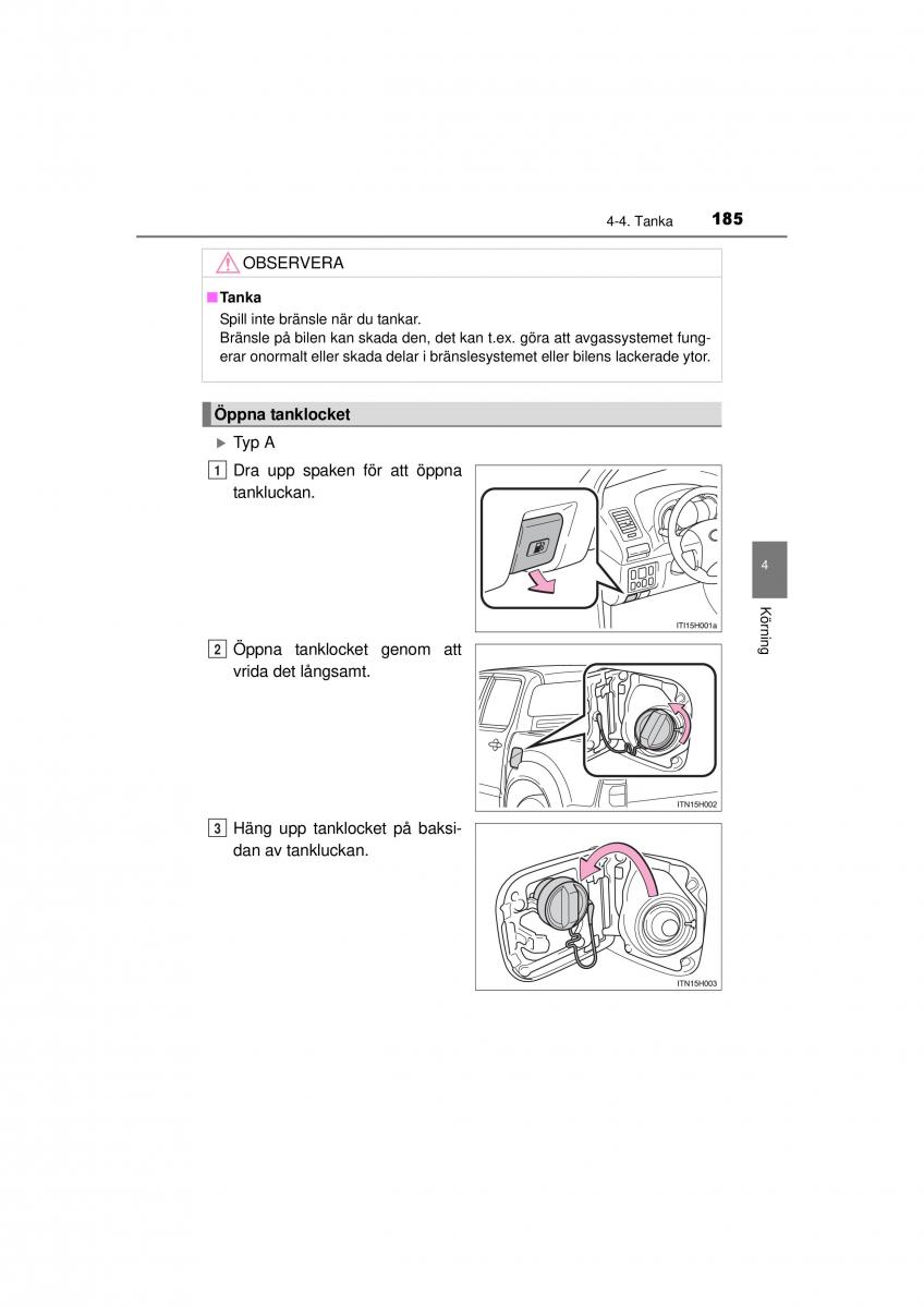 Toyota Hilux VII 7 instruktionsbok / page 185