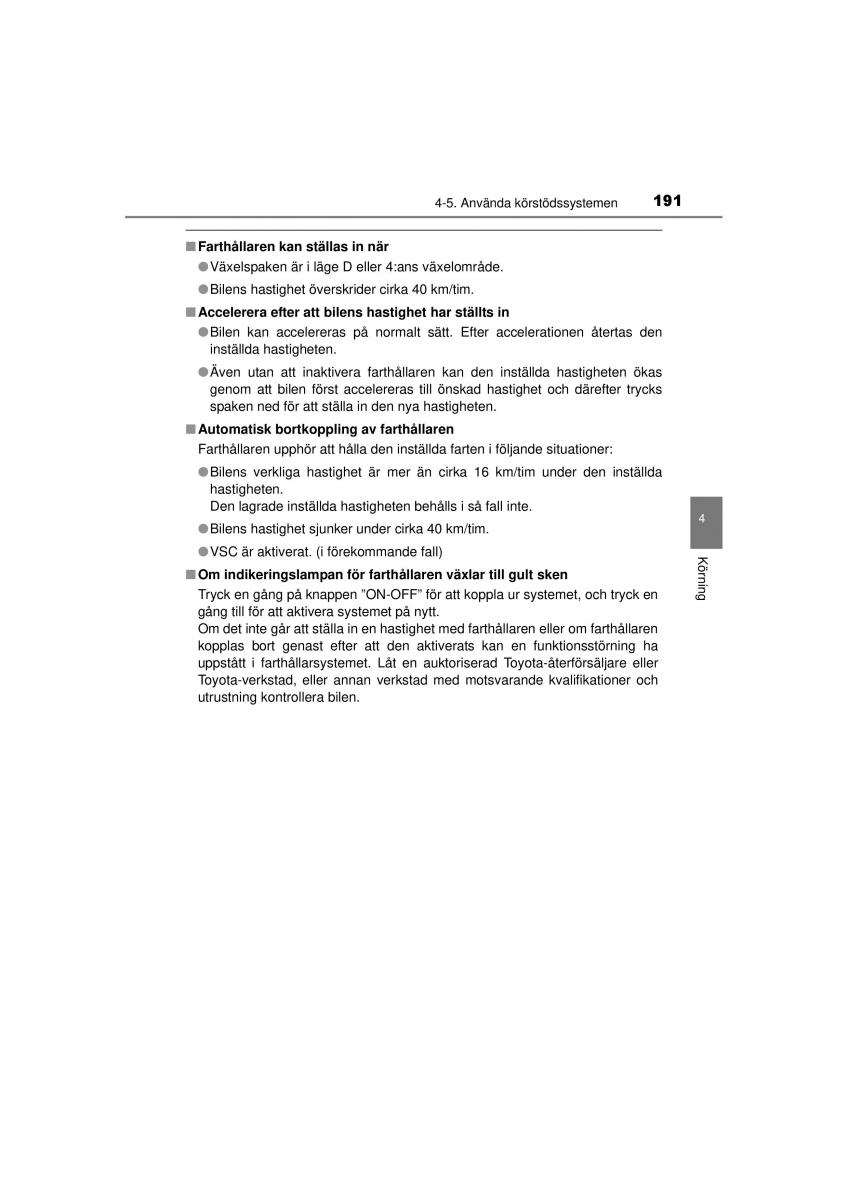 Toyota Hilux VII 7 instruktionsbok / page 191