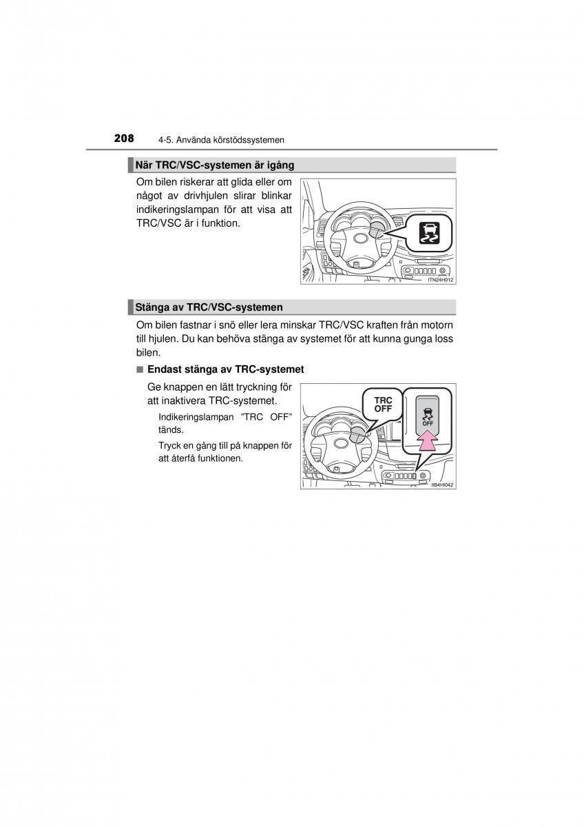 Toyota Hilux VII 7 instruktionsbok / page 208