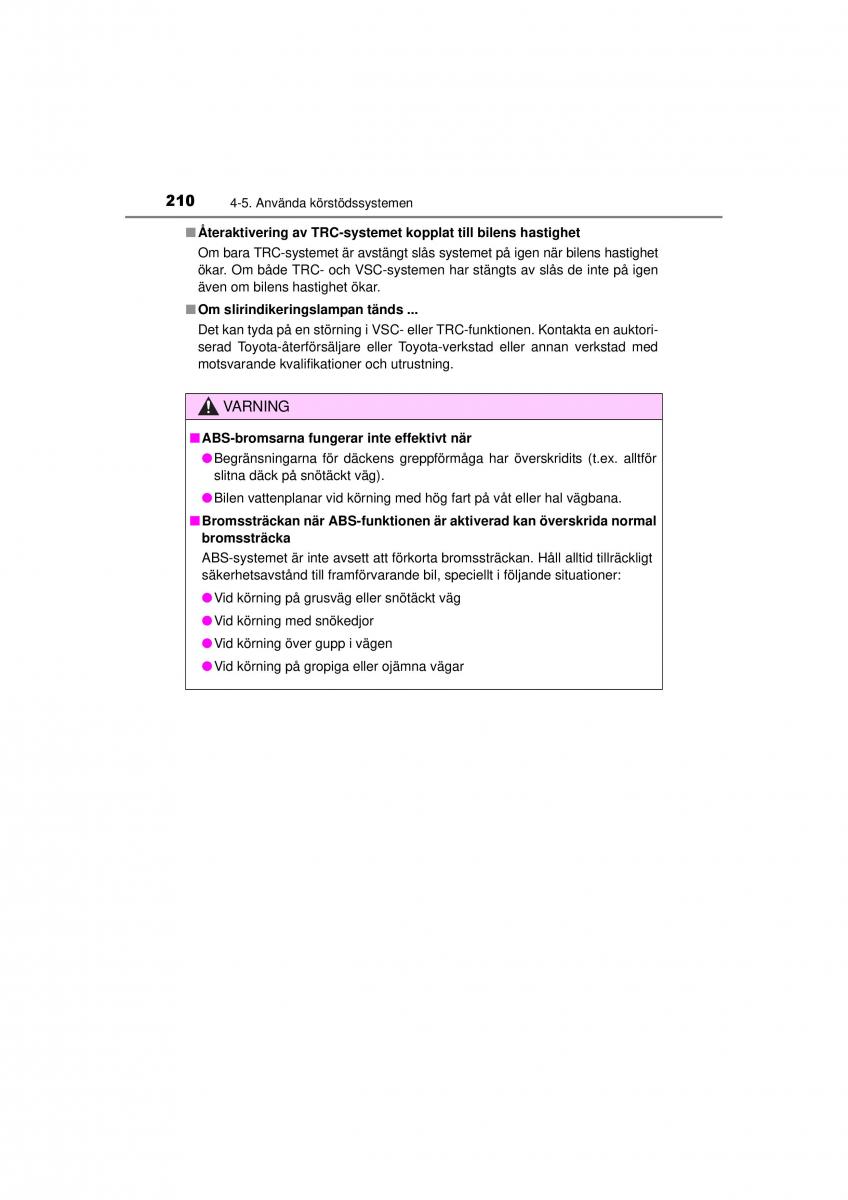 Toyota Hilux VII 7 instruktionsbok / page 210