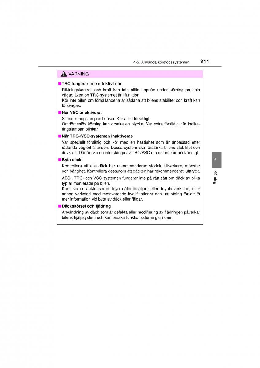 Toyota Hilux VII 7 instruktionsbok / page 211