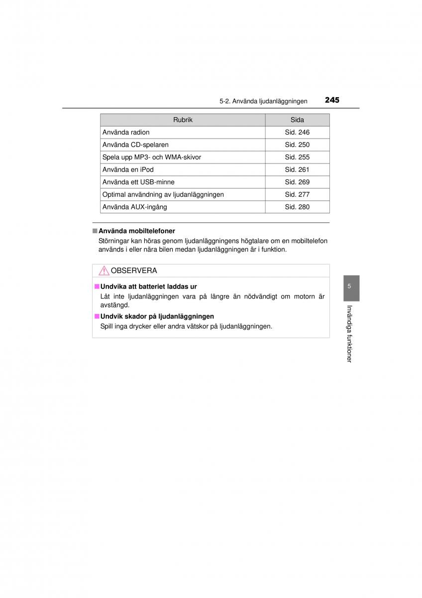 Toyota Hilux VII 7 instruktionsbok / page 245