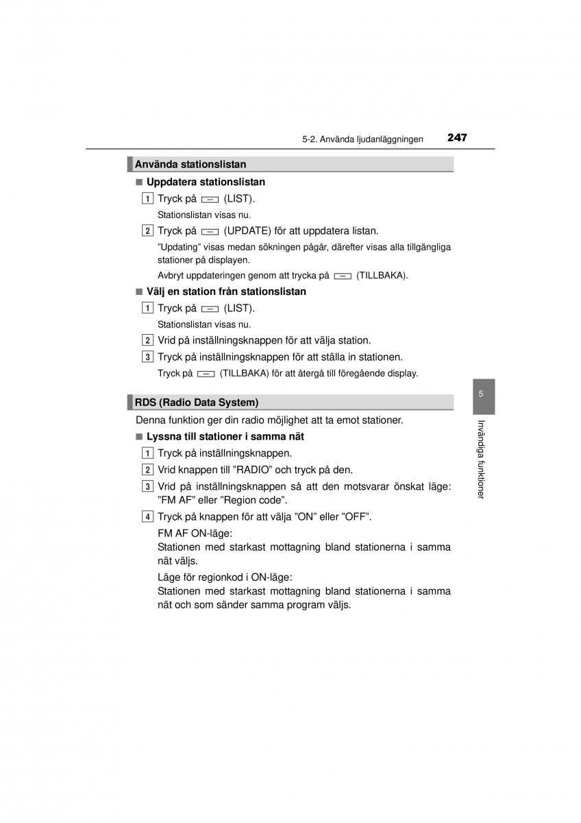 Toyota Hilux VII 7 instruktionsbok / page 247