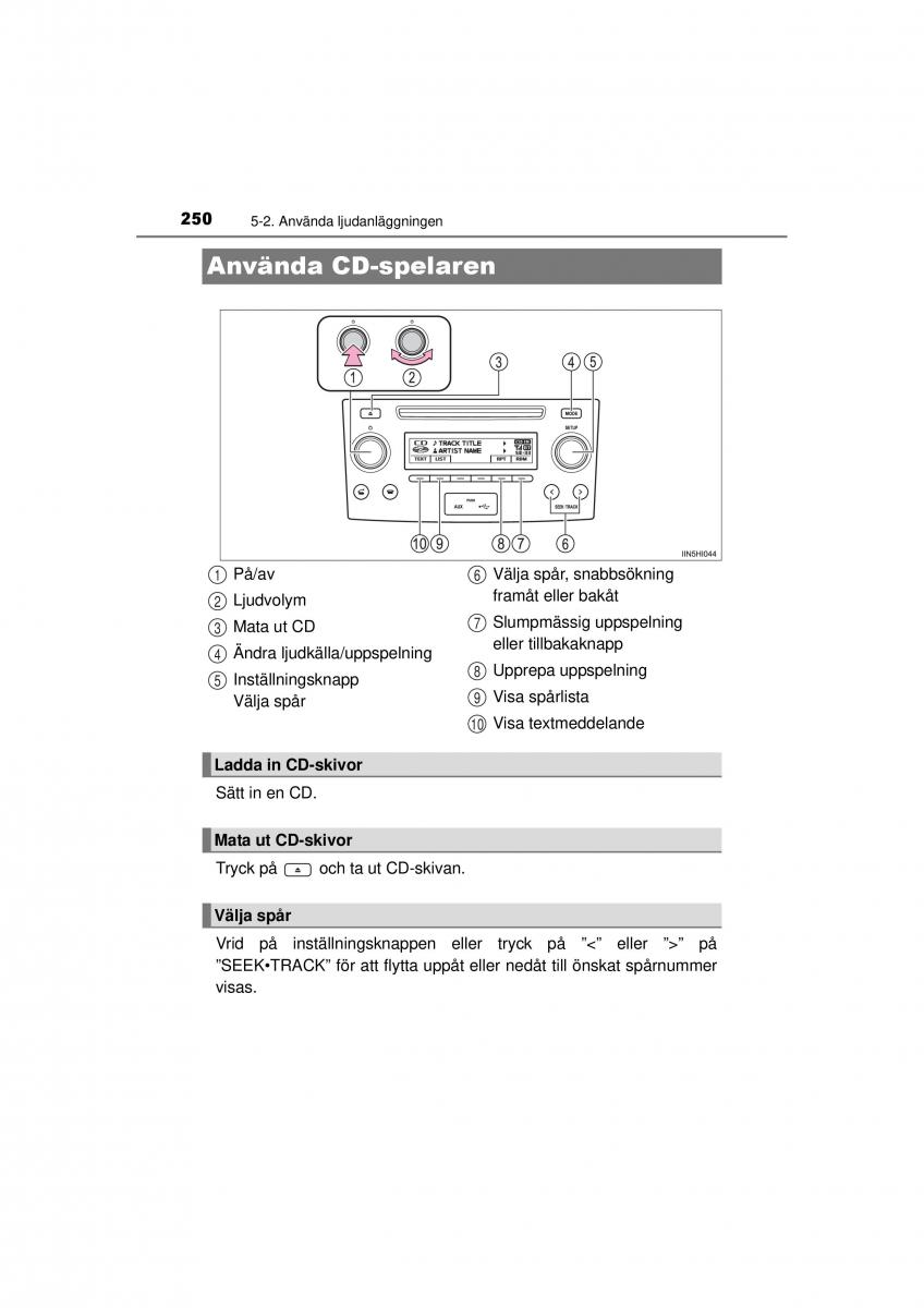 Toyota Hilux VII 7 instruktionsbok / page 250