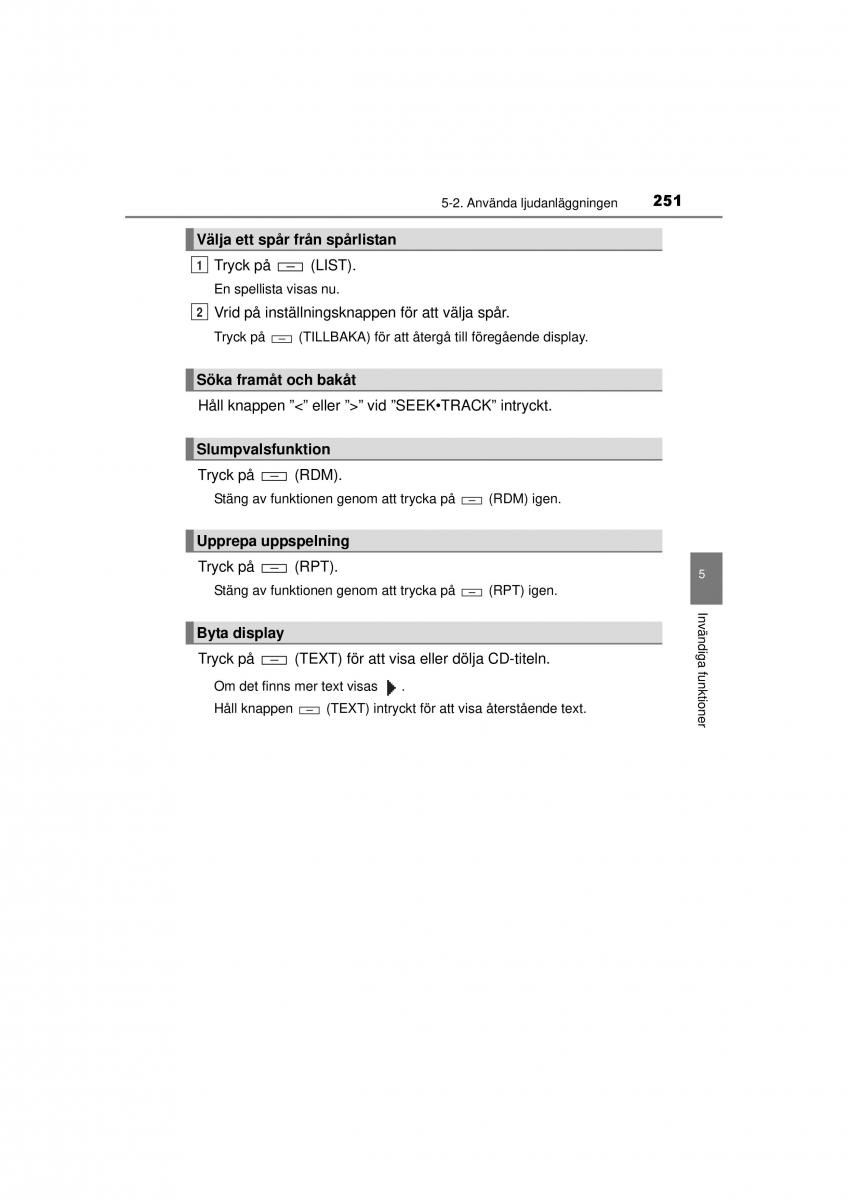 Toyota Hilux VII 7 instruktionsbok / page 251