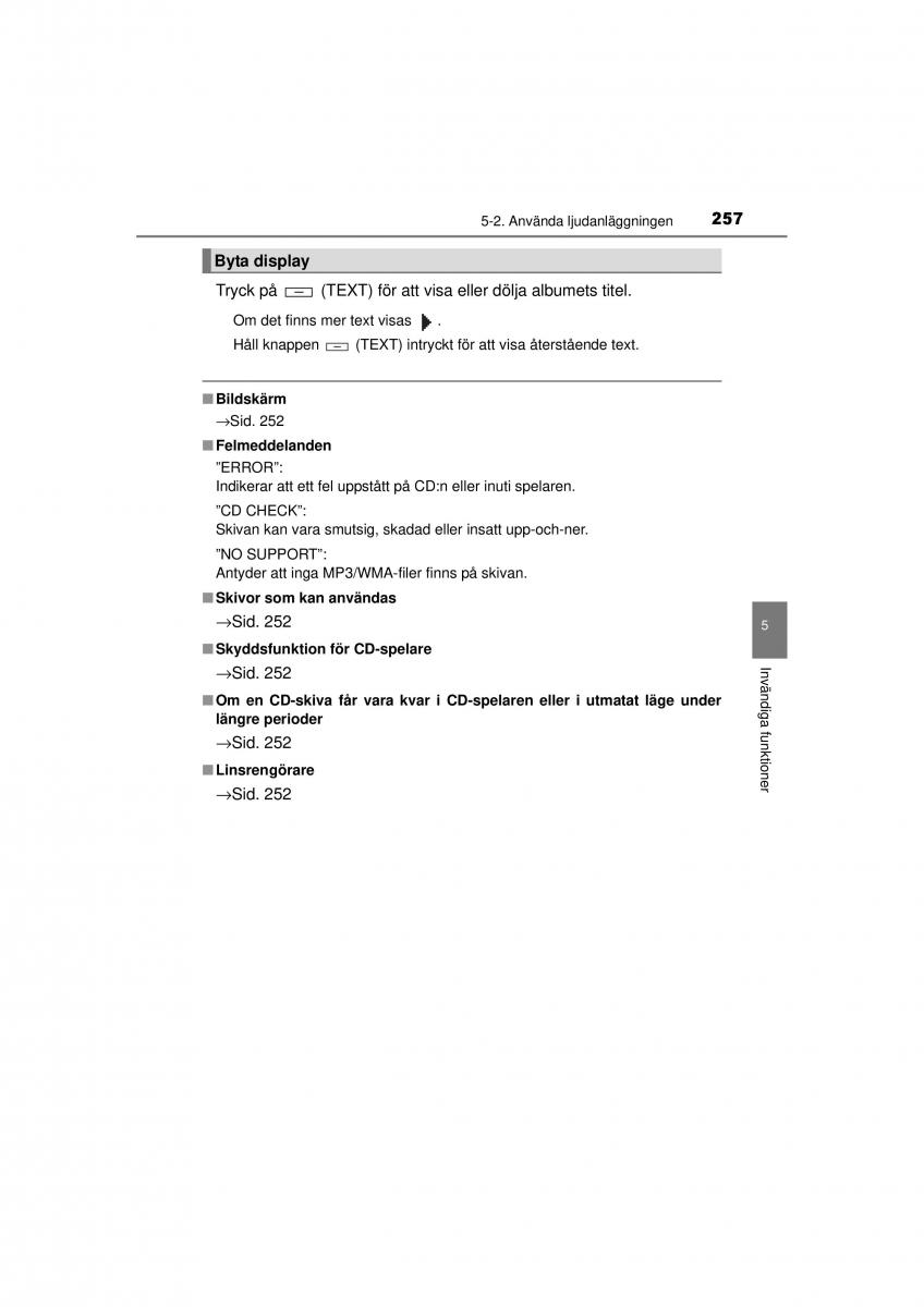 Toyota Hilux VII 7 instruktionsbok / page 257