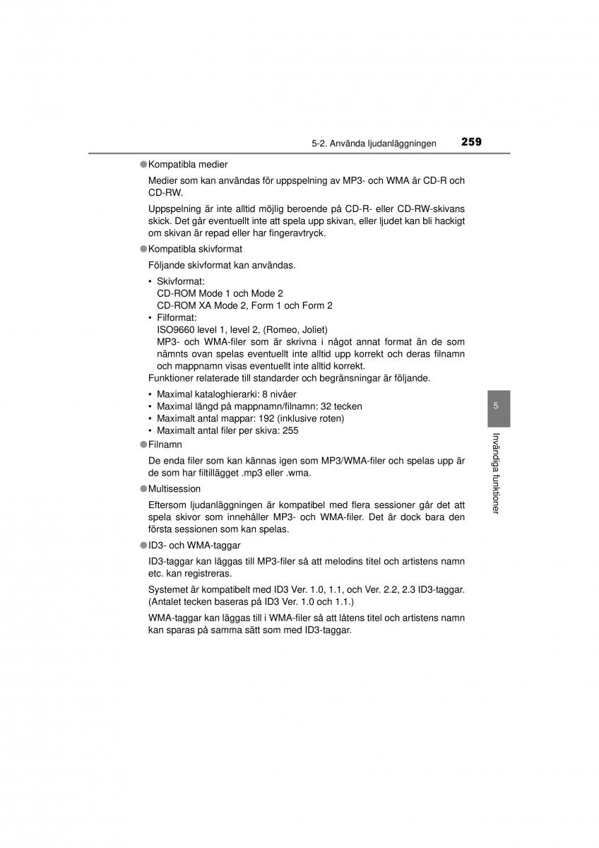 Toyota Hilux VII 7 instruktionsbok / page 259