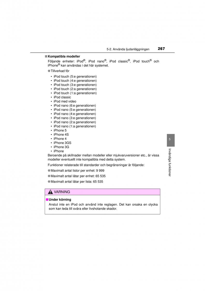 Toyota Hilux VII 7 instruktionsbok / page 267