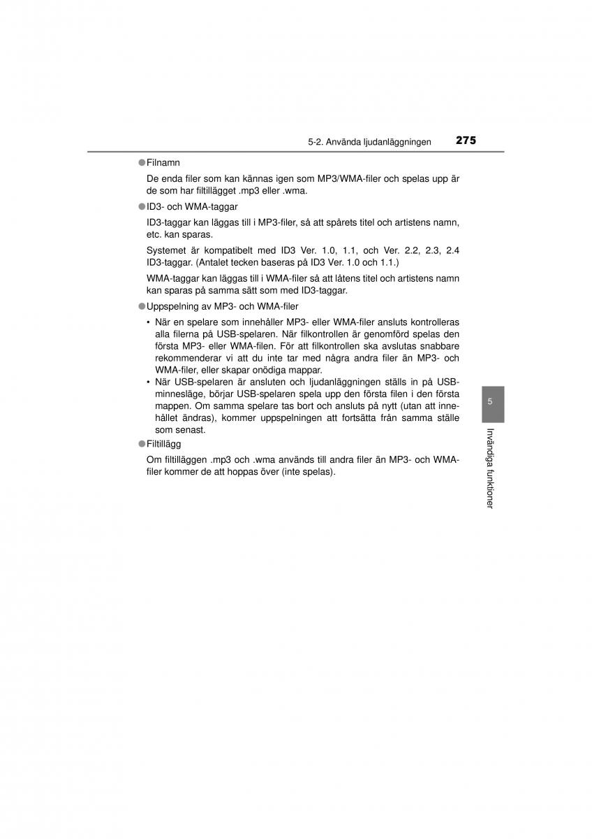 Toyota Hilux VII 7 instruktionsbok / page 275