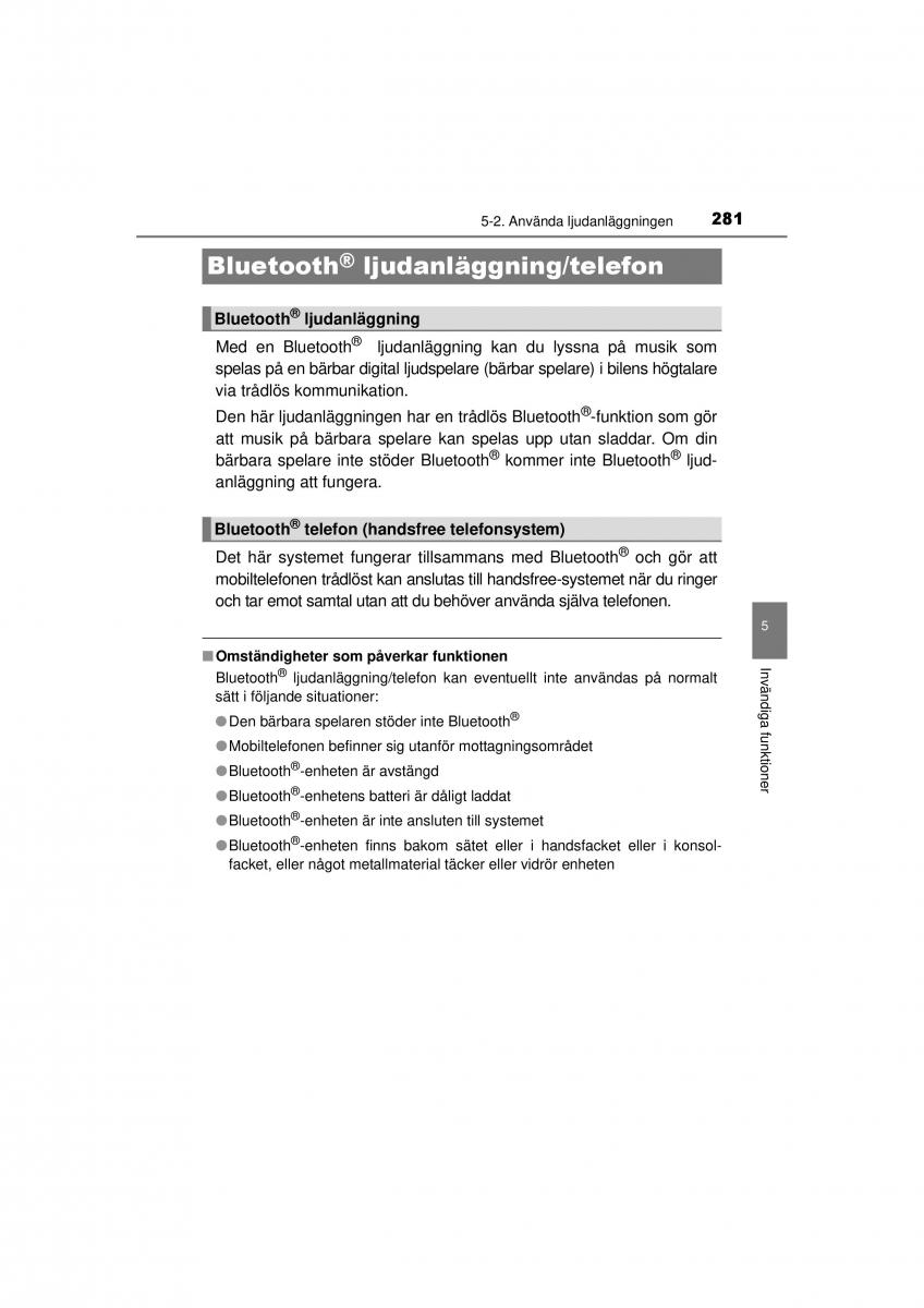 Toyota Hilux VII 7 instruktionsbok / page 281