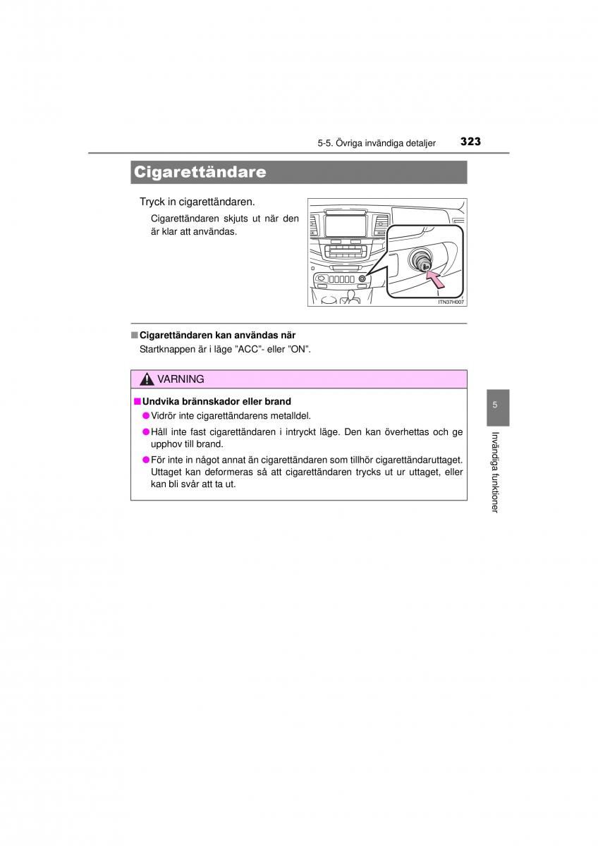 Toyota Hilux VII 7 instruktionsbok / page 323