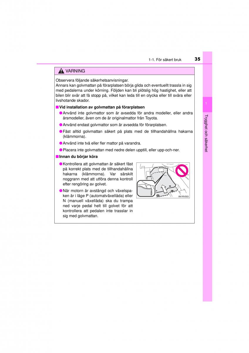 Toyota Hilux VII 7 instruktionsbok / page 35