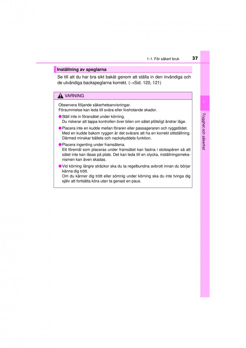 Toyota Hilux VII 7 instruktionsbok / page 37