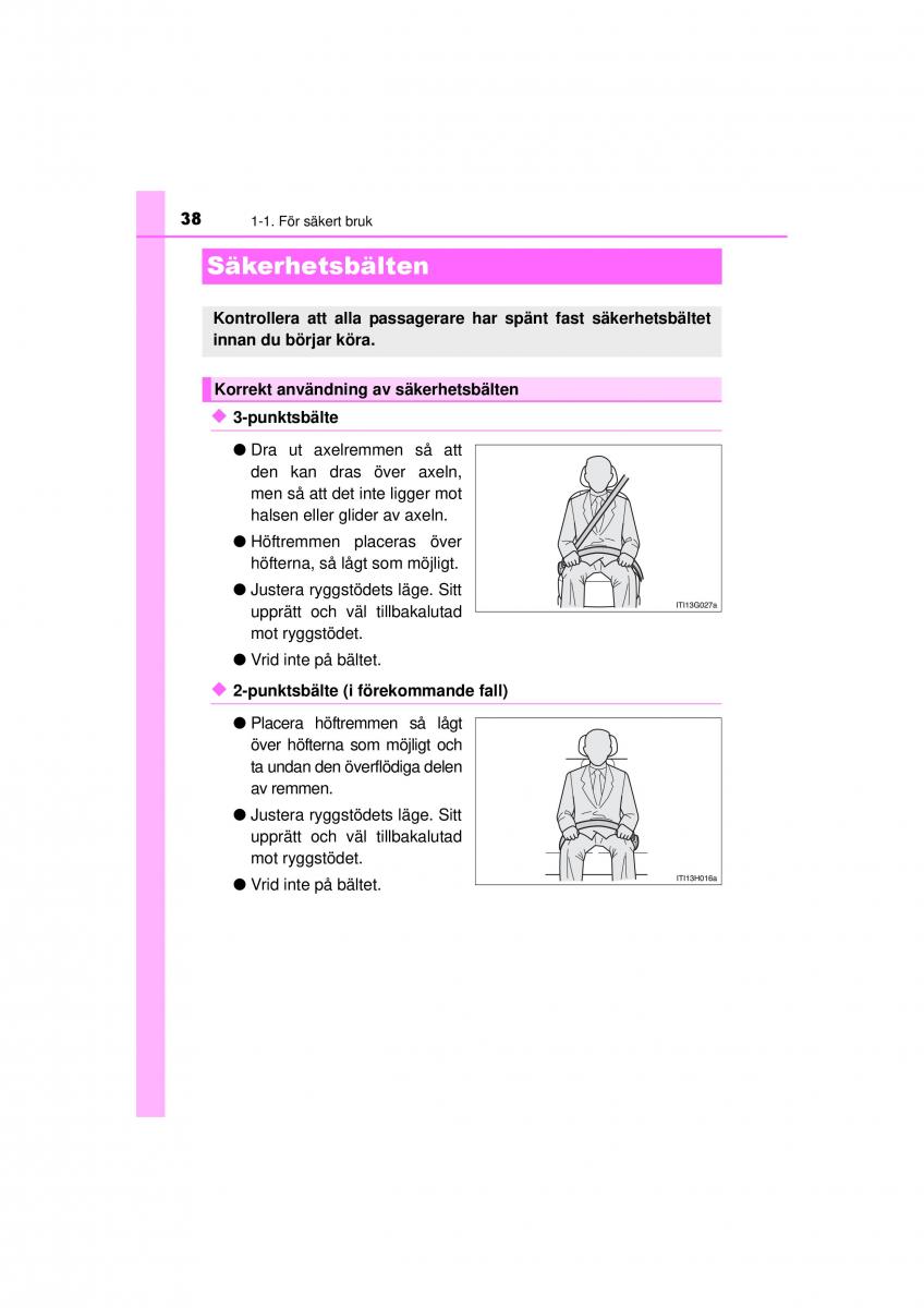 Toyota Hilux VII 7 instruktionsbok / page 38