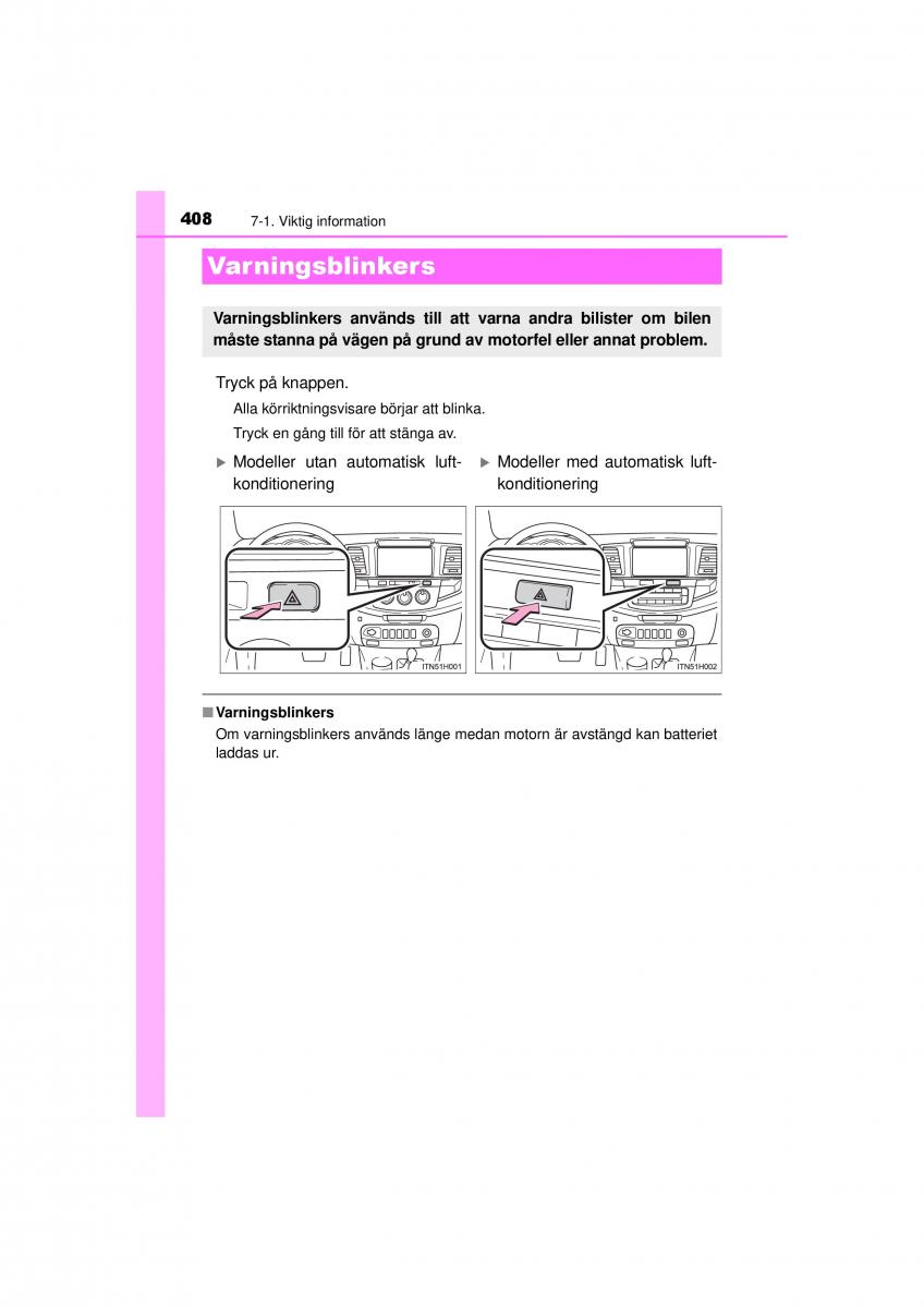 Toyota Hilux VII 7 instruktionsbok / page 408