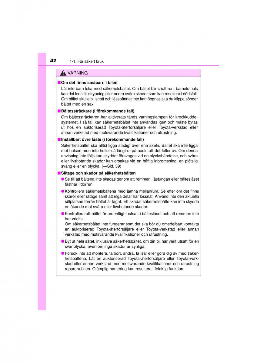 Toyota Hilux VII 7 instruktionsbok / page 42