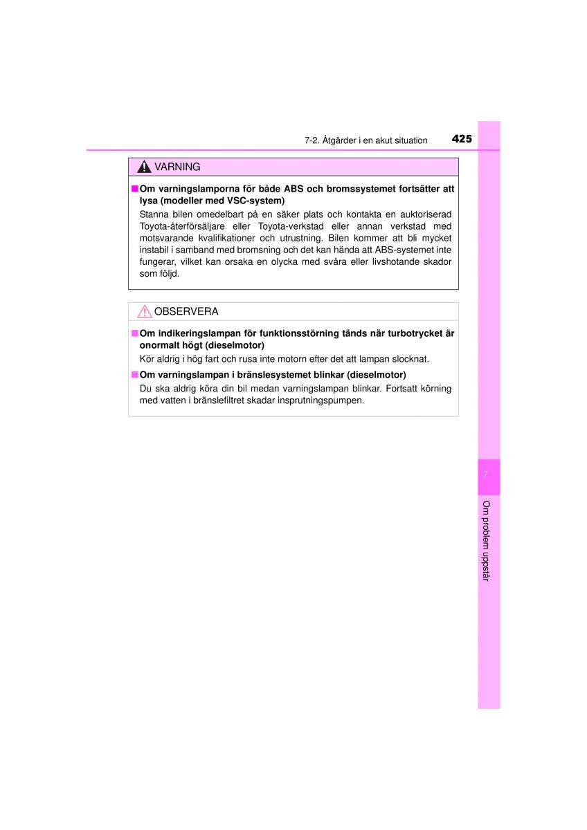 Toyota Hilux VII 7 instruktionsbok / page 425