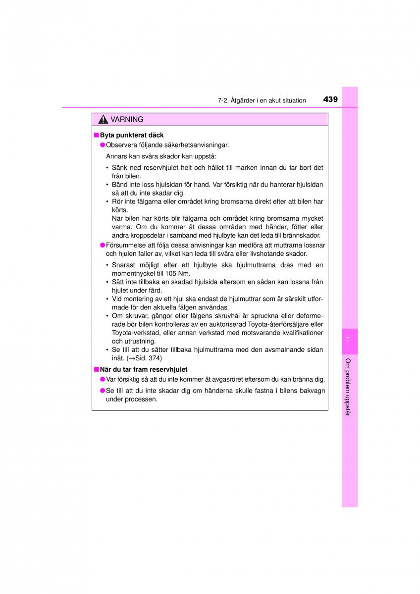 Toyota Hilux VII 7 instruktionsbok / page 439