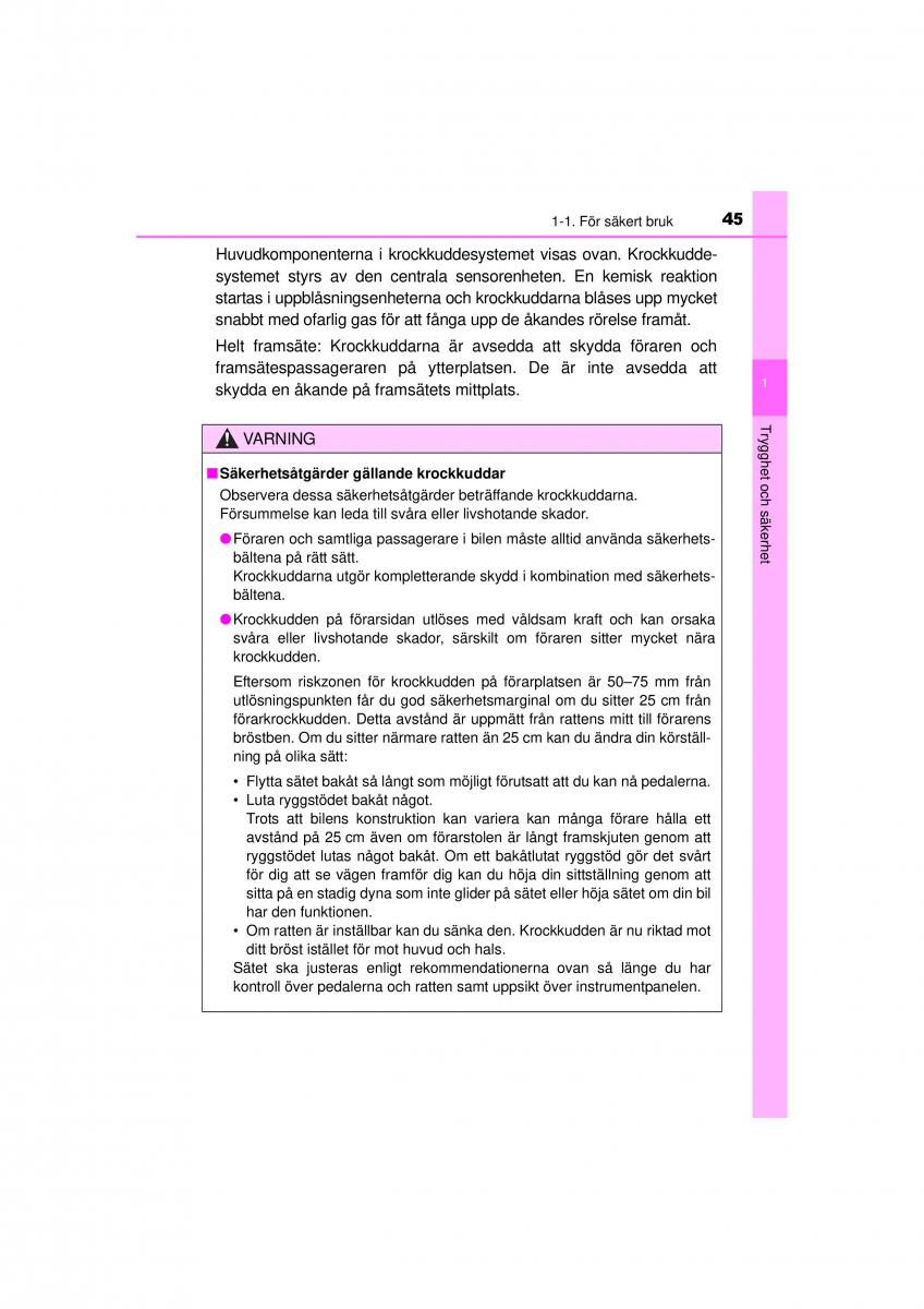 Toyota Hilux VII 7 instruktionsbok / page 45